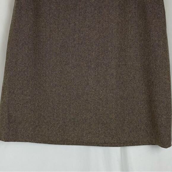 LOFT Brown Tan Wool Silk Blend Tweed Academia Skirt NWOT Size 12 - Picture 2 of 8